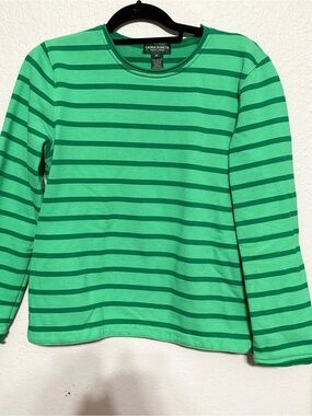 Ralph Lauren Green Striped Long Sleeve sweatshirt